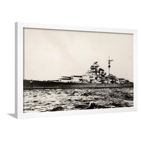 The German Battleship Bismarck of the German Kriegsmarine During Early World War II Framed Print Wall Art