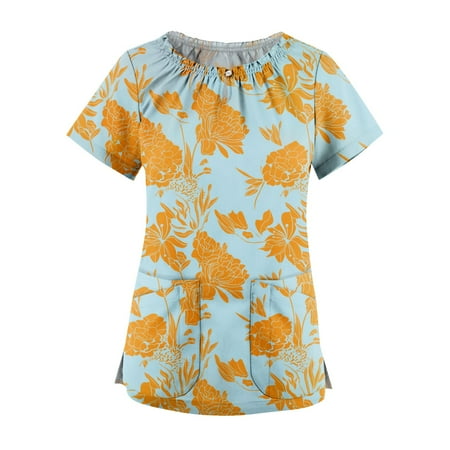 XHJUN Womens Scrub Tops Clearance Cute Printed Scrub Tops Women Tie V-Neck Working Uniform T-Shirt with Pockets Orange XXL
XHJUN Womens Scrub Tops Clearance Cute Printed Scrub Tops Women Tie V-Neck Working Uniform T-Shirt with Pockets Orange XXL