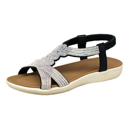 LIANGP Women s Sandals Summer Elastic Band Flowers Rhinestone Casual Open Toe Flat Soft Bottom Breathable Shoes Sandals Women s Shoes Black Size 7
LIANGP Women s Sandals Summer Elastic Band Flowers Rhinestone Casual Open Toe Flat Soft Bottom Breathable Shoes Sandals Women s Shoes Black Size 7