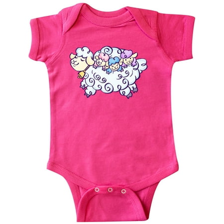 Inktastic Fluffy Sheep Family Gift Baby Boy or Baby Girl Bodysuit