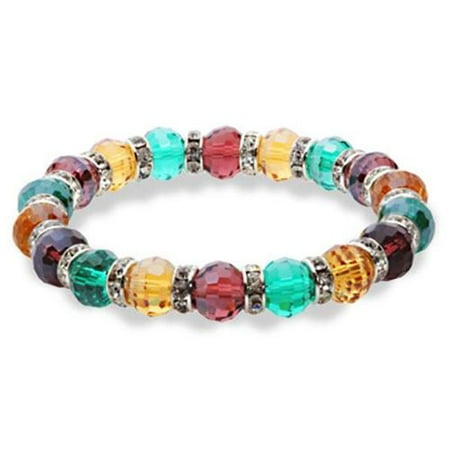 Alexander Kalifano BLUE-BGG-N02 Blue Tag Gorgeous Glass Bracelet - Multi-Colored