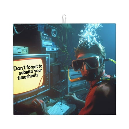 Dish Drying Mats for Kitchen Counter Underwater Office Diver 16x18in Dish Drying Pad Coffee Mat with Hanging Loop Super absorbent Kitchen Counter Mat Coffee Bar Accessories
Dish Drying Mats for Kitchen Counter Underwater Office Diver 16x18in Dish Drying Pad Coffee Mat with Hanging Loop Super absorbent Kitchen Counter Mat Coffee Bar Accessories
