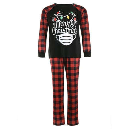 EWODOS Parent-Child Plaid Nightclothes Kid Baby Mom Dad Christmas Pajamas