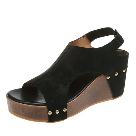 Women Summer Solid Hook Loop Casual Open Toe Wedges Comfortable Beach Shoes Sandals
Women Summer Solid Hook Loop Casual Open Toe Wedges Comfortable Beach Shoes Sandals