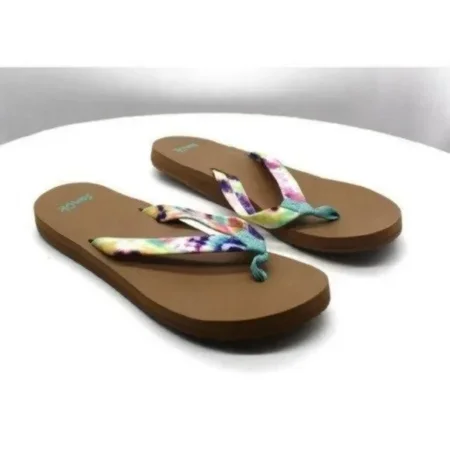 Sanuk Women s Ashland Tie Dye Thong Sandals Women s Shoes (Size 9)