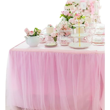 Solid Color Satin Table Skirt With Yarn Easy To Install Tulle Table Skirt romantic Table Skirt For Wedding Birthday Halloween Christmas Banquet -Pink-2.75x0.77m
Solid Color Satin Table Skirt With Yarn Easy To Install Tulle Table Skirt romantic Table Skirt For Wedding Birthday Halloween Christmas Banquet -Pink-2.75x0.77m