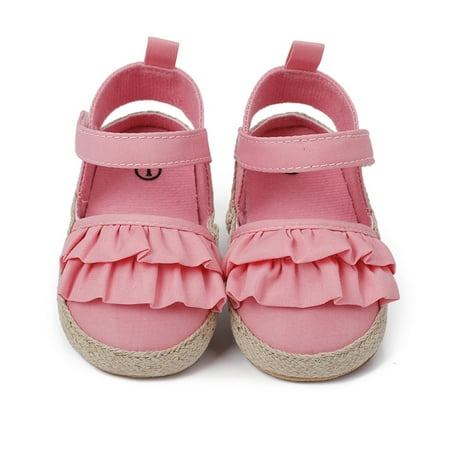 kpoplk Shoes For Toddler Girls Girls Ruffles Shoes First Walkers Shoes Summer Toddler First Walking Shoes For Baby Girl(Pink)