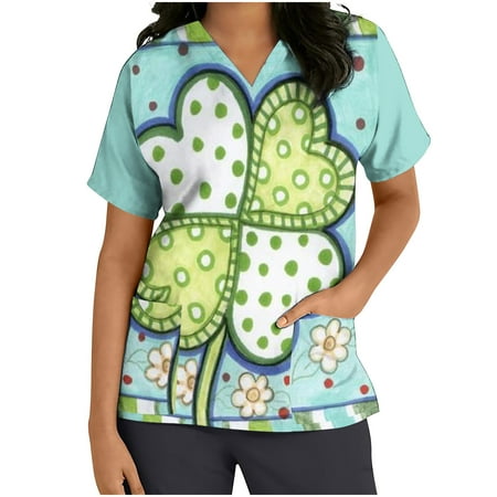 Women s St. Patrick s Day Scrub Top Printing Lightweight Soft Printed V-neck Medical Working Uniform with Pockets
Women s St. Patrick s Day Scrub Top Printing Lightweight Soft Printed V-neck Medical Working Uniform with Pockets
