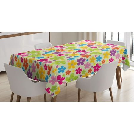 Colorful Tablecloth Sixties Inspired Colorful Flowers Hippie Motifs Flourishing Nature Illustration Rectangular Table Cover for Dining Room Kitchen 60 X 84 Inches Multicolor by Ambesonne
Colorful Tablecloth Sixties Inspired Colorful Flowers Hippie Motifs Flourishing Nature Illustration Rectangular Table Cover for Dining Room Kitchen 60 X 84 Inches Multicolor by Ambesonne