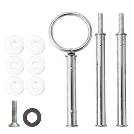 Easy Install Round 3 Tier Fruit Tray Dessert Stainless Steel Cake Stand Handle