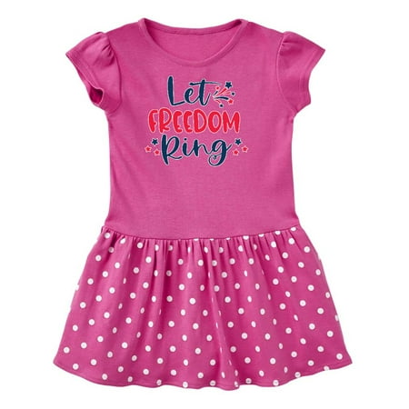 Inktastic 4th of July Let Freedom Ring with Stars Gift Toddler Girl Dress