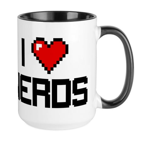 CafePress - I Heart Nerds - 15 oz Ceramic Large Mug