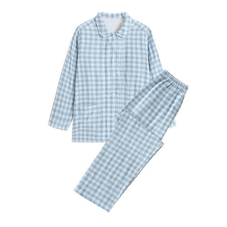 

BLVB Plaid Pajamas Sets for Women Long Sleeve Button Down Shirts Tops with Long Pants Comfy PJs Lounge Sets Sleepwear
