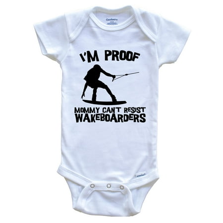 I m Proof Mommy Can t Resist Wakeboarders Funny Wakeboarding Baby Bodysuit 6-9 Months White
I m Proof Mommy Can t Resist Wakeboarders Funny Wakeboarding Baby Bodysuit 6-9 Months White