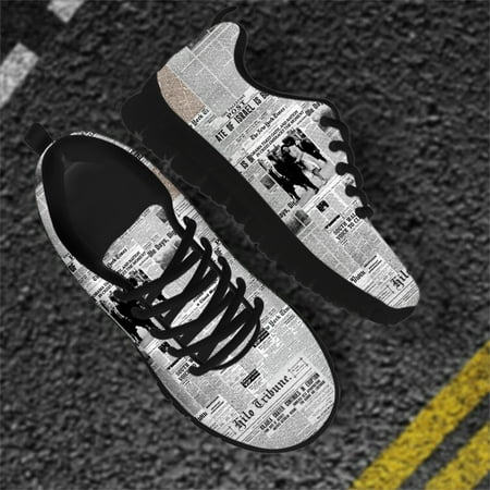 Sports Running Jogging Casual Shoes for Women Men Outdoor Newspaper Print Mesh Sneakers Breathable Lace Up Flats Athletic Shoes
Sports Running Jogging Casual Shoes for Women Men Outdoor Newspaper Print Mesh Sneakers Breathable Lace Up Flats Athletic Shoes