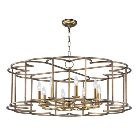 Chandeliers 8 Light Bulb Fixture With Bronze Fusion Finish Steel Material CA Bulbs 38 inch 480 Watts