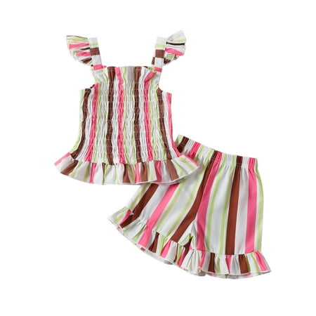 Xiulive New Baby Girls Colorful Stripes Sleeveless Flying Sleeve Shoulder Top Shorts Fashion Set Summer Style Kids Classic Fit Clothes set
Xiulive New Baby Girls Colorful Stripes Sleeveless Flying Sleeve Shoulder Top Shorts Fashion Set Summer Style Kids Classic Fit Clothes set