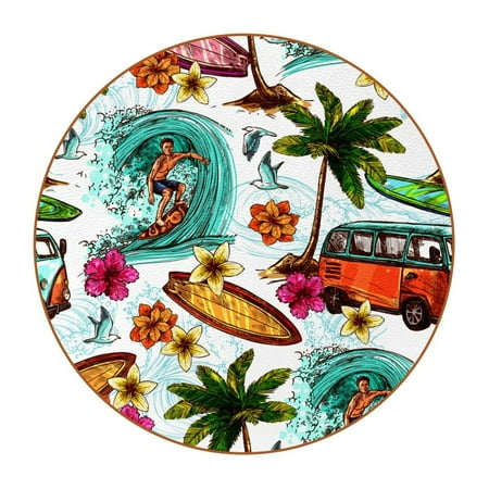 OWNTA Surf Pattern Premium Microfiber Leather Round Coasters (6PCS) - 11x11 cm/4.3x4.3 in - Durable & Stylish Cup Mat Set
OWNTA Surf Pattern Premium Microfiber Leather Round Coasters (6PCS) - 11x11 cm/4.3x4.3 in - Durable & Stylish Cup Mat Set