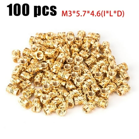 Rooha Industrial Threaded Insert Copper Nuts 100PCS Threaded Insert Hardware