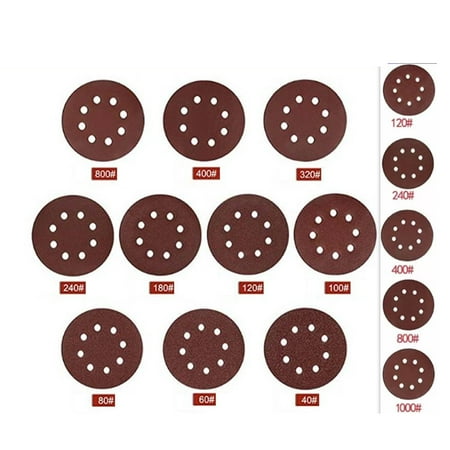 75-Pack 5 Inch 8-Hole 1mm Sandpaper Discs - 120/240/400/800/1000 Grit for Rust Paint and Burr Removal
75-Pack 5 Inch 8-Hole 1mm Sandpaper Discs - 120/240/400/800/1000 Grit for Rust Paint and Burr Removal