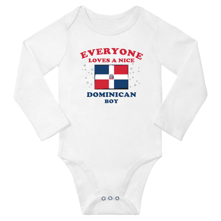 Everyone Loves a Nice Dominican Boy Baby Long Slevve Bodysuit Outfits (White 6-12 Months)
Everyone Loves a Nice Dominican Boy Baby Long Slevve Bodysuit Outfits (White 6-12 Months)