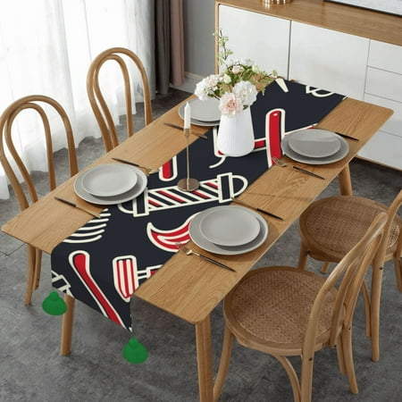 Barber Shop Pattern Table Runner Imitation Linen Table Runner With Green Tassels For Party And Dining Room 14 x 60
Barber Shop Pattern Table Runner Imitation Linen Table Runner With Green Tassels For Party And Dining Room 14 x 60