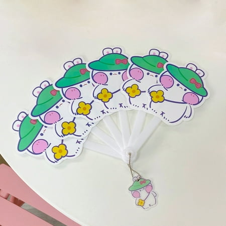 Riapawel Summer Cute Small Fan Cartoon Rabbit Folding Fan Portable Cartoon Mini Folding Fan Student Children Portable Hand Folding Fan