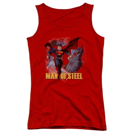 Man of Steel Superman Fly By Juniors Tank Top Shirt