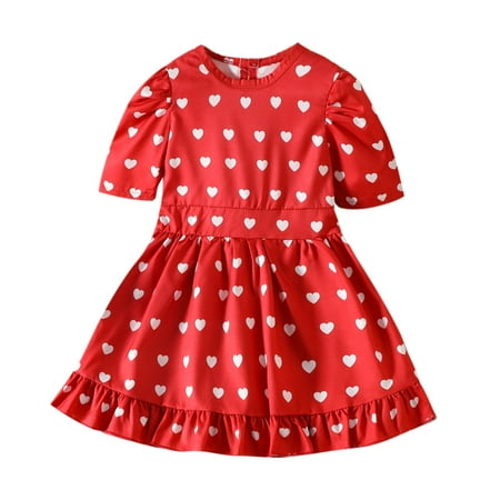 Zlekejiko Toddler Girls Short Sleeve Valentine s Day Hearts Printed Ruffles Princess Dress
Zlekejiko Toddler Girls Short Sleeve Valentine s Day Hearts Printed Ruffles Princess Dress