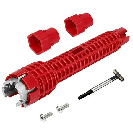 LELINTA Plumber Tools 8-In-1 Faucet Sink Installer Multi-Function Wrench Use Toilet Bathroom Kitchen Install Remove Various Pipes (Supply nuts/Shut off valves/Strainer Baskets) 
LELINTA Plumber Tools 8-In-1 Faucet Sink Installer Multi-Function Wrench Use Toilet Bathroom Kitchen Install Remove Various Pipes (Supply nuts/Shut off valves/Strainer Baskets)