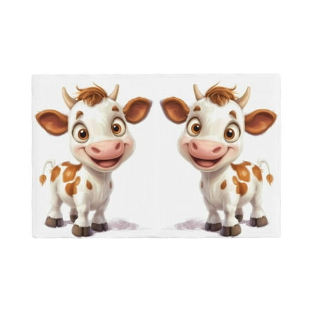 Placemats Set of 4 Adorable Baby Calf Smile Place mats for Dining Table Indoor/Outdoor Cute Heat Resistant Washable Table Mats(18 x 12 )
Placemats Set of 4 Adorable Baby Calf Smile Place mats for Dining Table Indoor/Outdoor Cute Heat Resistant Washable Table Mats(18 x 12 )