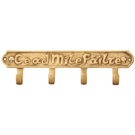 Robert Emmet Co. Irish Cead Mile Failte Wall Key Holder with 4 Hooks with Antique Brass
Robert Emmet Co. Irish Cead Mile Failte Wall Key Holder with 4 Hooks with Antique Brass