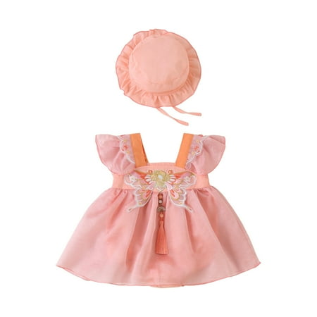 B91xZ Baby Bodysuit Baby Girl Summer Butterfly Embroidery Romper Fly Sleeve Dress with Baby Cap for 1 To 2 (Sizes 12-18 Months)
B91xZ Baby Bodysuit Baby Girl Summer Butterfly Embroidery Romper Fly Sleeve Dress with Baby Cap for 1 To 2 (Sizes 12-18 Months)