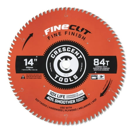 Crescent Circular Saw Blade 14 X 84 Tooth Fine Cut Fine Finishing