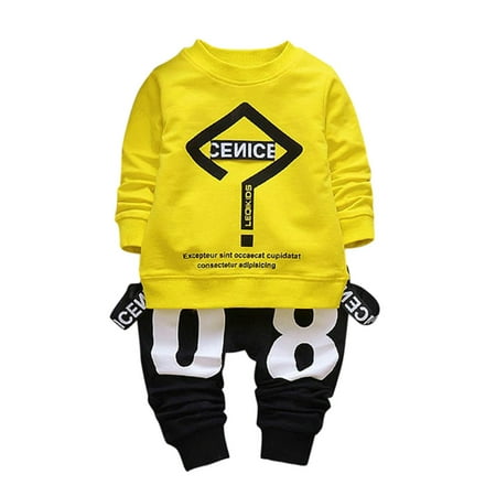 BIZIZA Baby Boy Outfit Winter Letter Print Cute T Shirts 2-Piece Long Sleeve Pants for 1Y-4Y Kids Yellow 90/M
BIZIZA Baby Boy Outfit Winter Letter Print Cute T Shirts 2-Piece Long Sleeve Pants for 1Y-4Y Kids Yellow 90/M