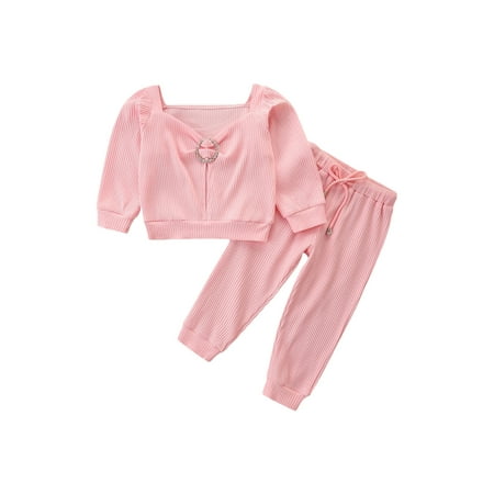IZhansean Toddler Kids Baby Girls 2Pcs Ribbed Clothes Long Sleeve Tops Shirt Pants Spring Autumn Outfits Pink 3-4 Years
IZhansean Toddler Kids Baby Girls 2Pcs Ribbed Clothes Long Sleeve Tops Shirt Pants Spring Autumn Outfits Pink 3-4 Years