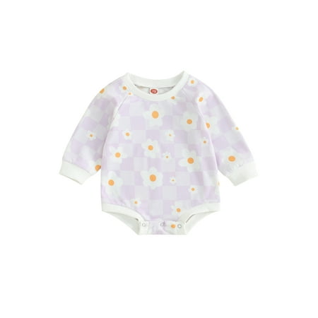 Infant Baby Girls Sweatshirt Romper Floral Plaid Print Long Sleeve Jumpsuits for Newborn Cute Clothes
Infant Baby Girls Sweatshirt Romper Floral Plaid Print Long Sleeve Jumpsuits for Newborn Cute Clothes