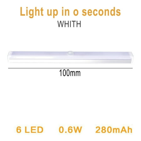 LED Closet Light Motion Sensor Under Cabinet Lights 6 LED Night Light for Closet Hallway Stairway White
LED Closet Light Motion Sensor Under Cabinet Lights 6 LED Night Light for Closet Hallway Stairway White