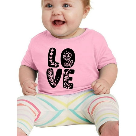 Love W Flowers T-Shirt Infant -Smartprints Designs 24 Months