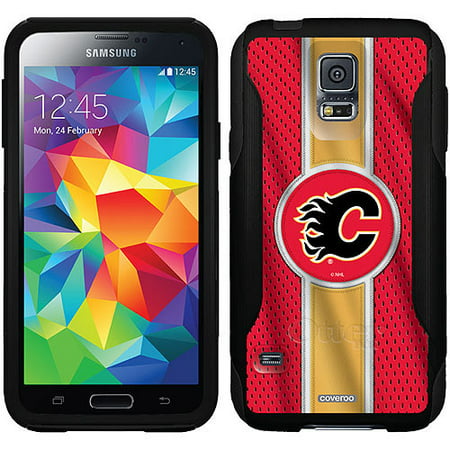 Calgary Flames Jersey Stripe Design on OtterBox Commuter Series Case for Samsung Galaxy S5