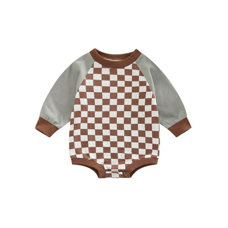 Amuver Infant Baby Boy Spring Jumpsuit Checkerboard Print Long Sleeve Crew Neck Snap Romper
Amuver Infant Baby Boy Spring Jumpsuit Checkerboard Print Long Sleeve Crew Neck Snap Romper