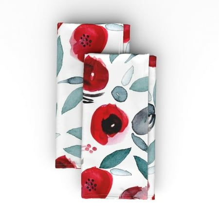 Linen Cotton Canvas Dinner Napkins (Set of 2) - Watercolor Daylilies Floral Red Teal Green Blues Daylily Flowers Print Cloth Dinner Napkins by Spoonflower
Linen Cotton Canvas Dinner Napkins (Set of 2) - Watercolor Daylilies Floral Red Teal Green Blues Daylily Flowers Print Cloth Dinner Napkins by Spoonflower