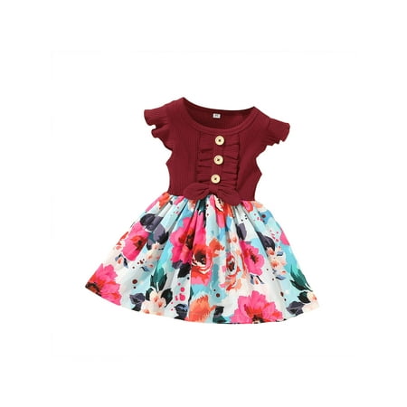 Gueuusu Toddler Girl Summer Dress Fly Sleeve Bow Front One-Piece Dress Rib Knit Tops Floral Skirt
Gueuusu Toddler Girl Summer Dress Fly Sleeve Bow Front One-Piece Dress Rib Knit Tops Floral Skirt