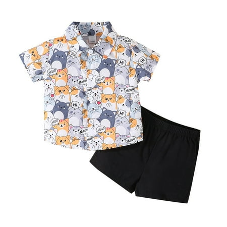 Toddler Little Boys Summer Outfits Short Sleeve Cartoon Prints Tops With Shorts Baby Boys Summer Clothing Sets Size 24M Black
Toddler Little Boys Summer Outfits Short Sleeve Cartoon Prints Tops With Shorts Baby Boys Summer Clothing Sets Size 24M Black