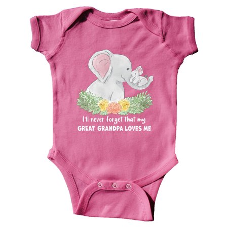 Inktastic I ll Never Forget That My Great Grandpa Loves Me Elephants Gift Baby Boy or Baby Girl Bodysuit
Inktastic I ll Never Forget That My Great Grandpa Loves Me Elephants Gift Baby Boy or Baby Girl Bodysuit