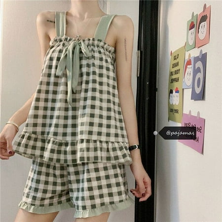 CoCopeaunt Women Plaid Pajama Sets Sleeveless Bow Tops Ruffles Shorts Sweet Girls Leisure Cozy Teenagers Nightwear Lovely Female Lounge Hot
CoCopeaunt Women Plaid Pajama Sets Sleeveless Bow Tops Ruffles Shorts Sweet Girls Leisure Cozy Teenagers Nightwear Lovely Female Lounge Hot