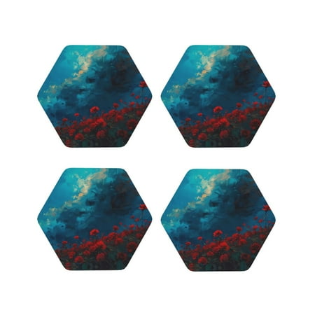 Drink Coasters Set of 4 Tower And Red Roses Leather Coasters for Coffee Table Protector Heat Resistant Cute Coasters for Home Decor Housewarming Gifts Bar Kitchen 4 Inch Hexagon
Drink Coasters Set of 4 Tower And Red Roses Leather Coasters for Coffee Table Protector Heat Resistant Cute Coasters for Home Decor Housewarming Gifts Bar Kitchen 4 Inch Hexagon