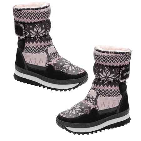 NUOLUX 1 Pair Snowflake Patte Winter Woman Snow Boots Warm Middle High Snow Boots
