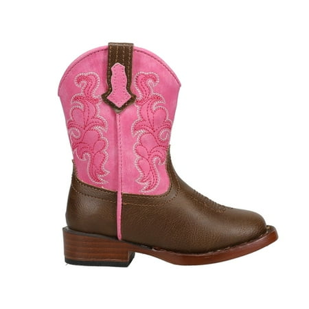 Roper Toddler Girls Blaze Pink Shaft Square Toe Casual Boots Mid Calf