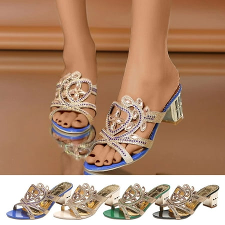 Cethrio Women s City Heel Sandals- Wide Width Slides Sandal with Rhinestone Heel Chunky Heel Heel on Clearance Blue Dressy Sandals/ Slides Size 8.5
Cethrio Women s City Heel Sandals- Wide Width Slides Sandal with Rhinestone Heel Chunky Heel Heel on Clearance Blue Dressy Sandals/ Slides Size 8.5